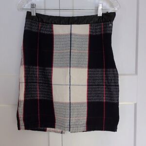 Merona Navy and White Plaid Mini Skirt